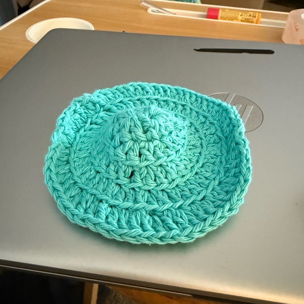 Handcrafted Aqua Doll Hat
